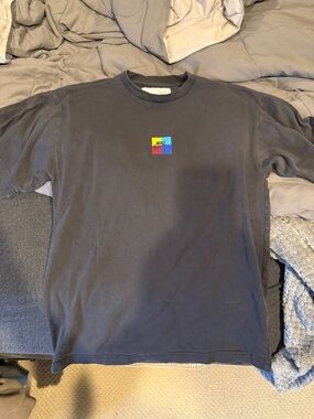 Nike Black Crewneck Tee with Multicolor Center Logo